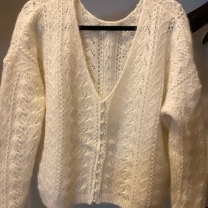 Sezane Lison sweater/jumper XL white.